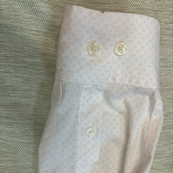 Banana Republic Mens White Pink Pattern Button Down Long Sleeve Shirt Sz Large - Picture 6 of 10